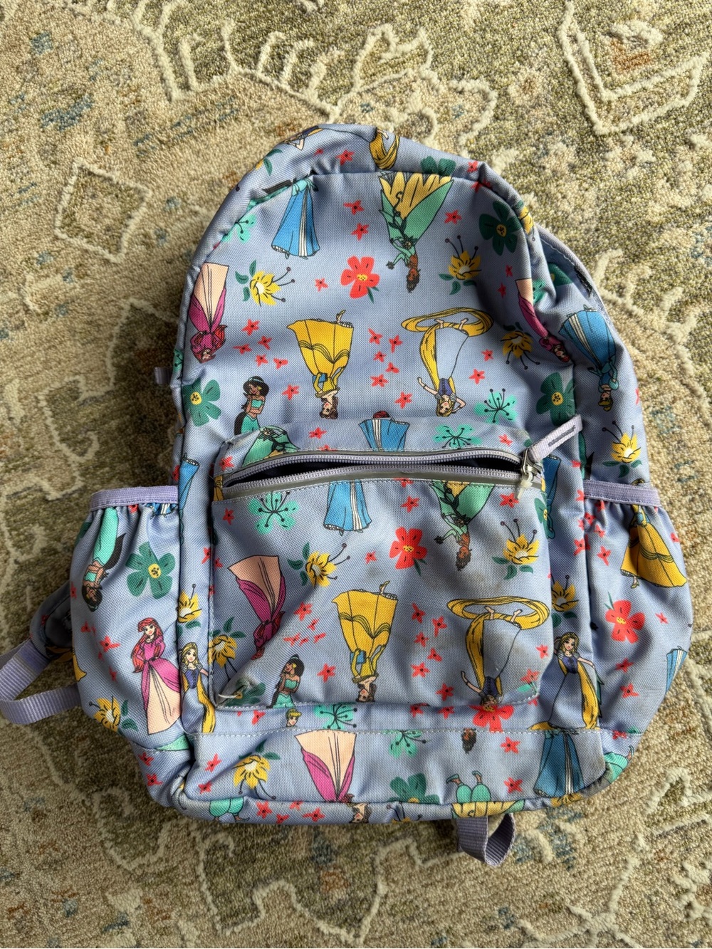 Hanna Andersson Girls' Light purple Disney Princess Print Backpack
